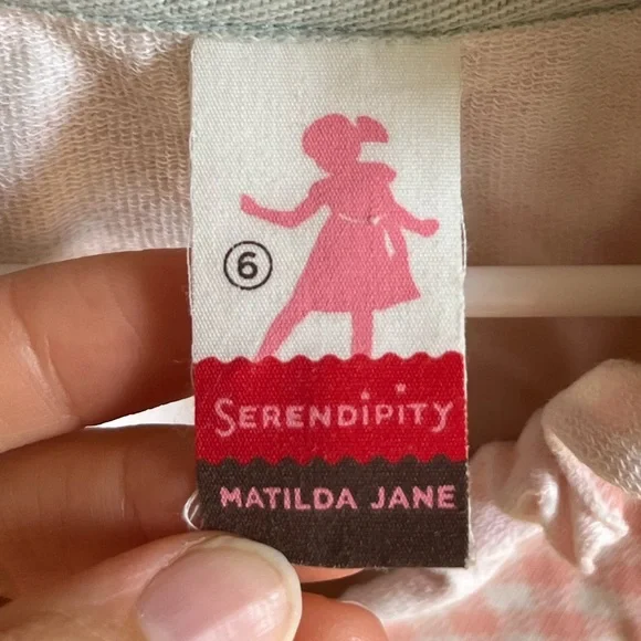 Matilda Jane Serendipity Shortcake Long Sleeve Pink Checkered Girls Hoodie Sz 6 - Picture 3 of 5